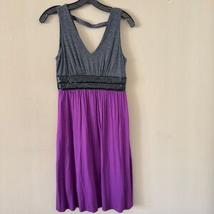 NWT Ella Moss Purple Grey Sequined Dress M